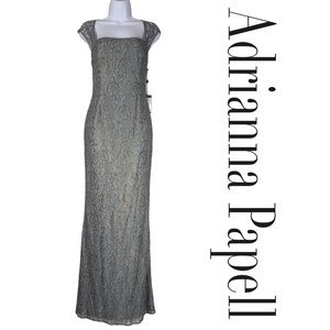NWT Adrianna Papell Queen Ann Lace Gown Size 6